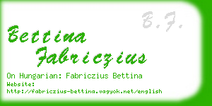 bettina fabriczius business card